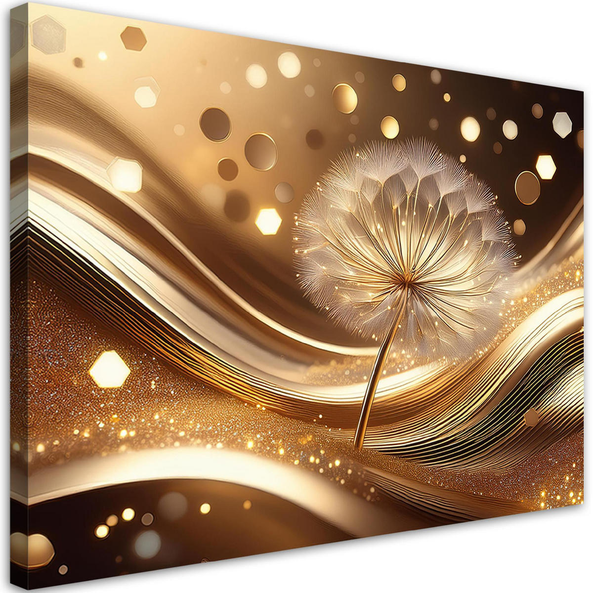 WANDBILD blumen pusteblume glamour - Goldfarben, Textil (60/40cm) - Feeby