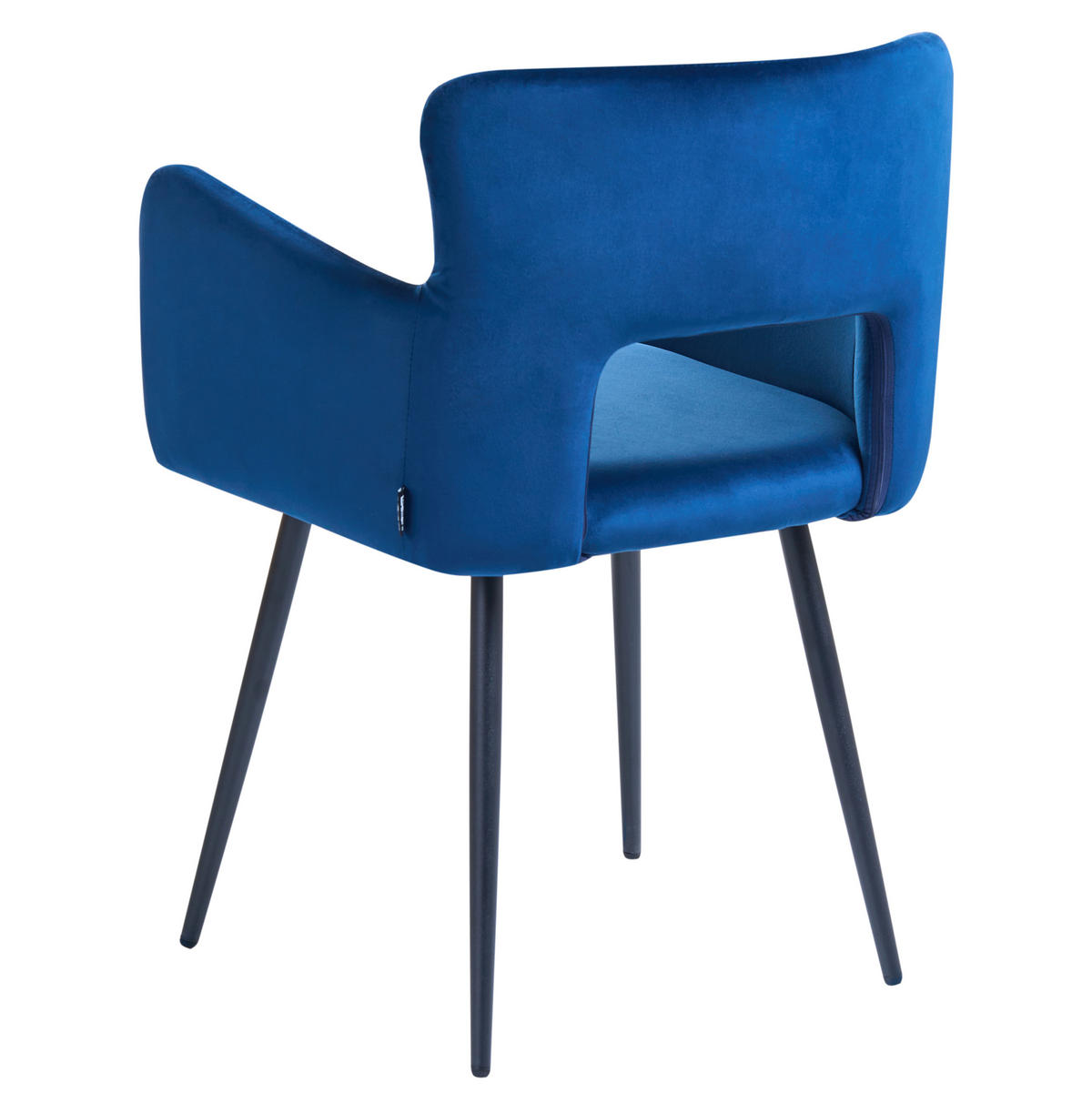 JÍDELNÍ ŽIDLE sada 2 ks Sametová látka Modrá Sanilac - modrá, kov/textil (52/75/44cm) - Beliani