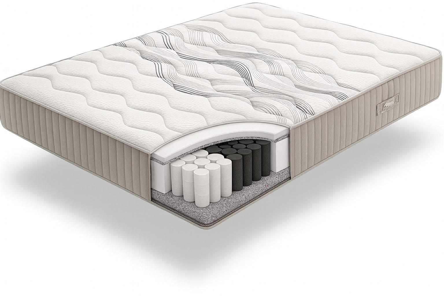 MATRATZE 200x200 Viskofeder H2/H3 30 cm - Weiß, Textil (200/200cm) - Simpur