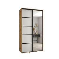 SCHWEBETÜRENSCHRANK 235,2/140/60 2-türig - Schwarz/Weiß, Holz/Metall (140/235/60cm) - Abiks Möbel