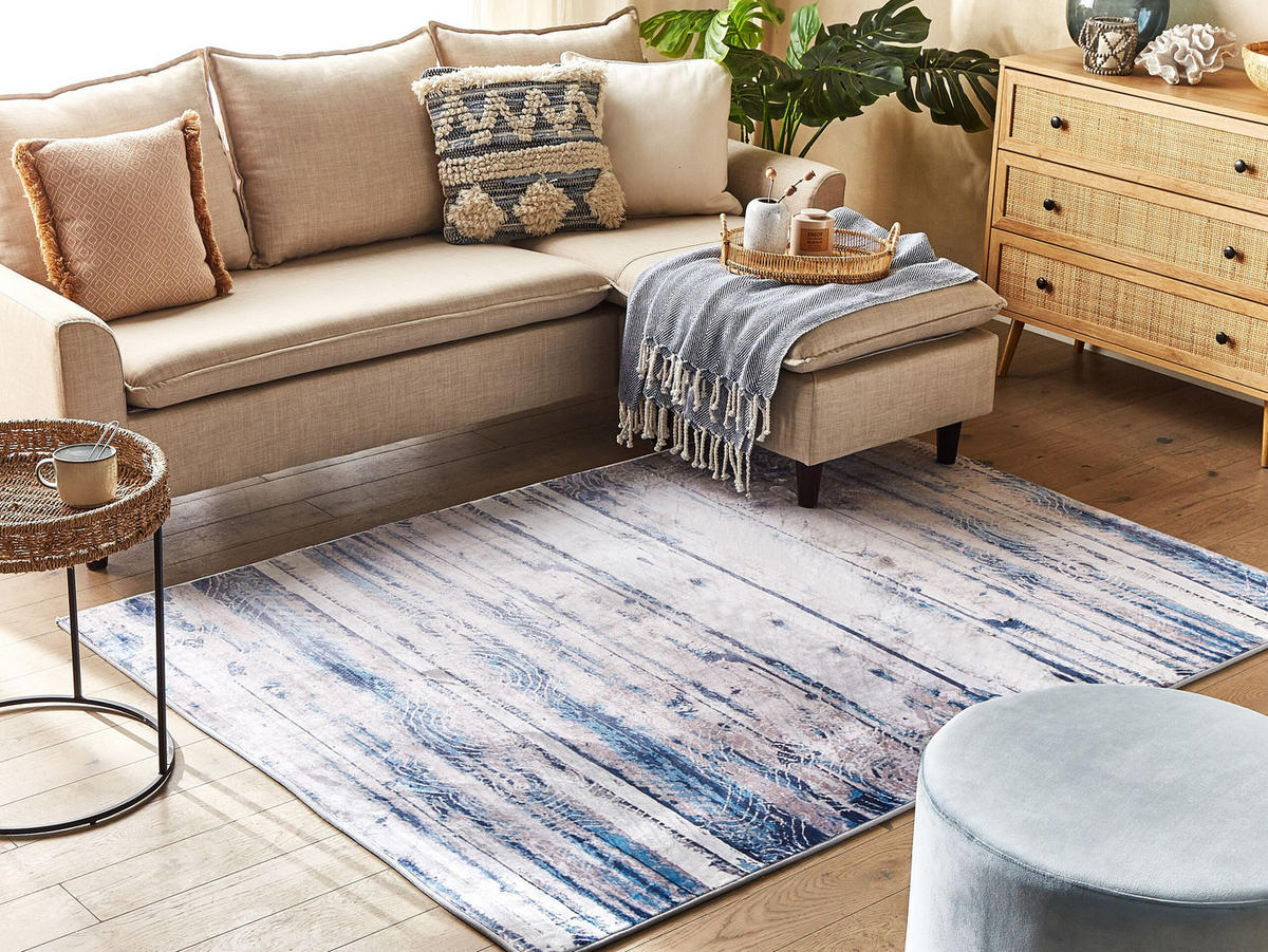 KURZFLOR-TEPPICH Dallica 200/140 cm - Grau, Kunststoff (140/200cm) - Beliani