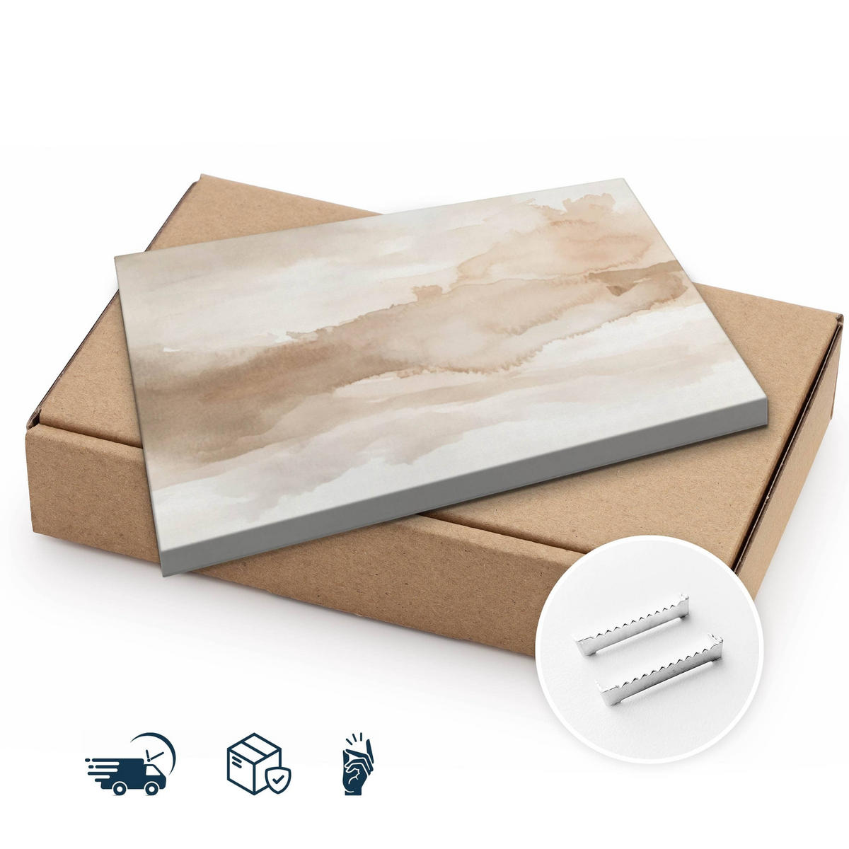 LEINWANDBILD Moderne Kunst Abstraktion 120/80 cm - Beige/Braun, Textil (120/80cm) - Muralo