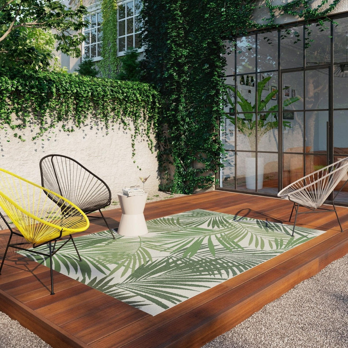 TEPPICH Design Innen- und Außenbereich grün - Grün, Textil (120/170cm) - AFK Living