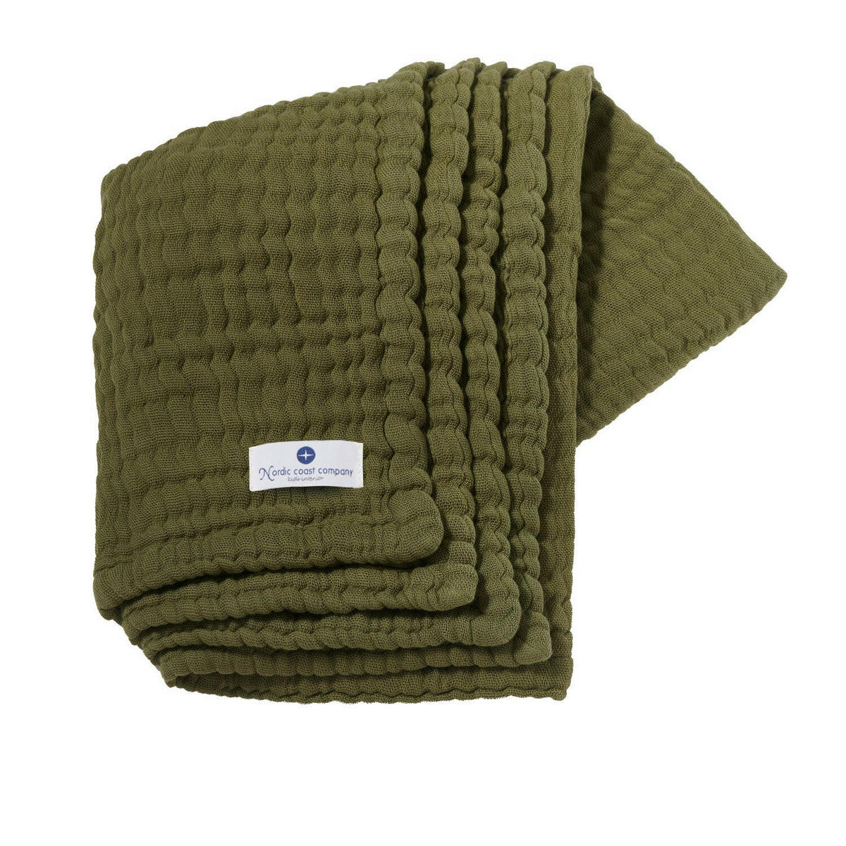 MUSSELINDECKEOLIV - Olivgrün, Textil (80/80cm) - nordic coast company
