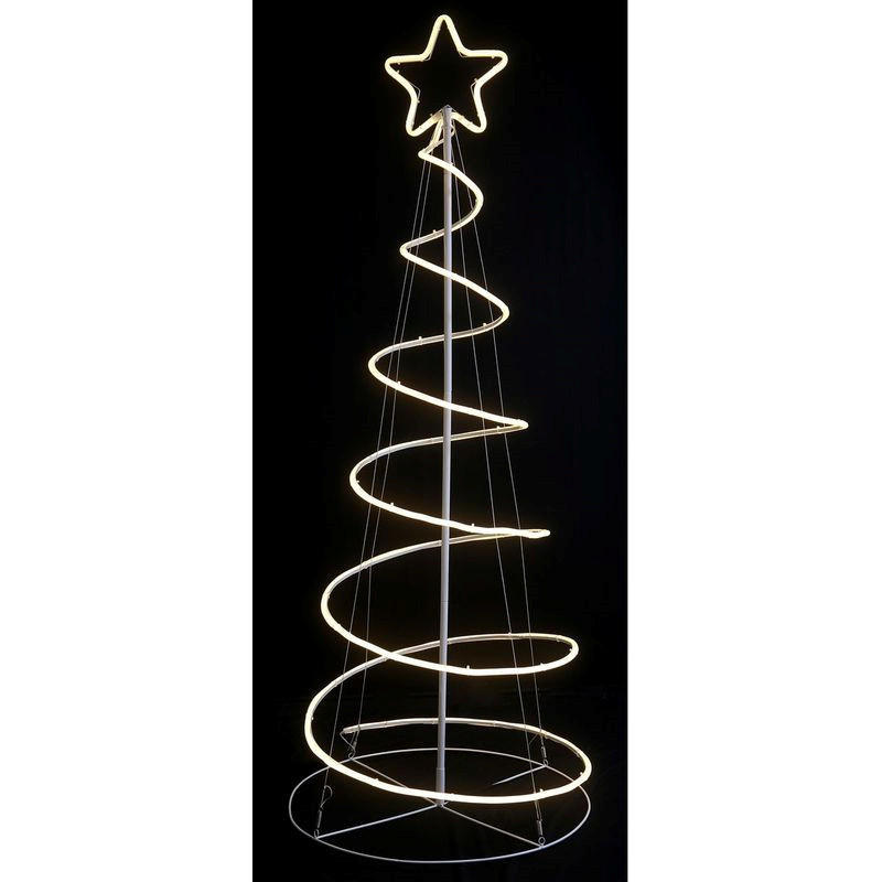 WEIHNACHTSBAUM-SPIRALE Duga LED Stahl Silberbraun 122x42x42cm - Silberfarben, Metall (122cm) - DELUKE