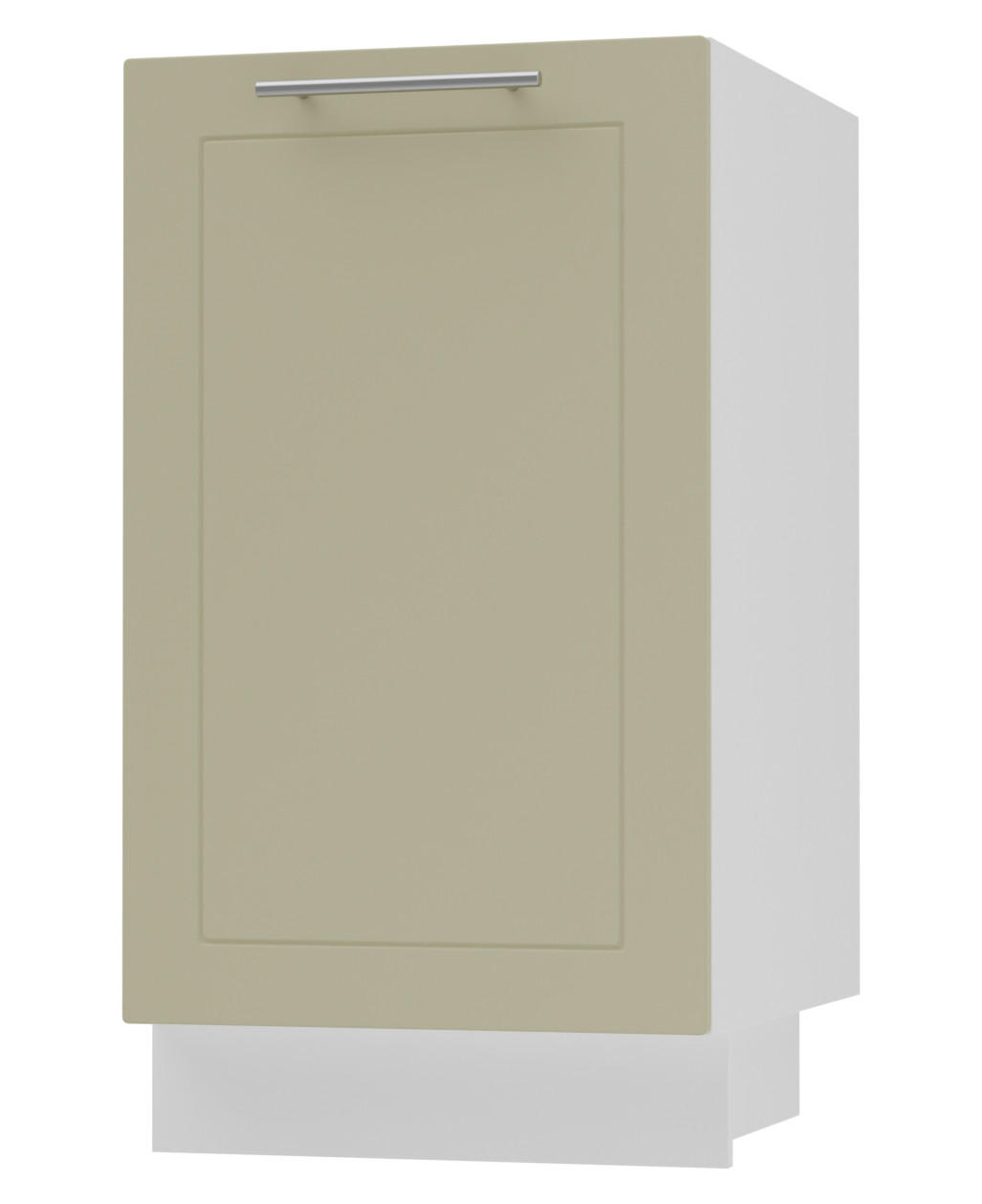 KÜCHENUNTERSCHRANK Kvantum D1D/45 Vanille Matt / Weiß Matt 45 / 50 / 82cm - Creme/Weiß, Holz/Holzwerkstoff (45/82/50cm) - Feldmann-Wohnen
