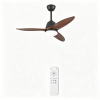 DECKENVENTILATOR mit LED-Licht 3 Farbtemperaturen Wendbar - Braun, Holzwerkstoff (107/107/46cm) - BEXEVUE