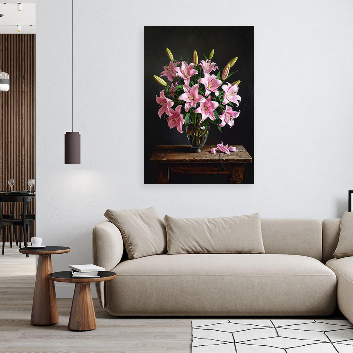 LEINWANDBILD Blumen 80x120cm - Rosa, Textil (80/120cm) - Feeby