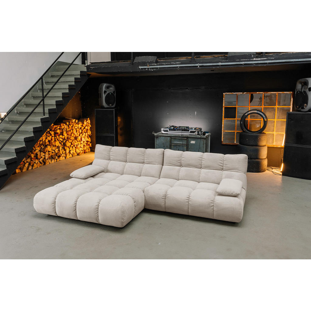 Thumbnail - Kawola Ecksofa, Beige, Textil, Echtholz, 3-Sitzer, Füllung: Kaltschaum, Ottomane links, 290x178 cm, Wohnzimmer, Sofas & ...