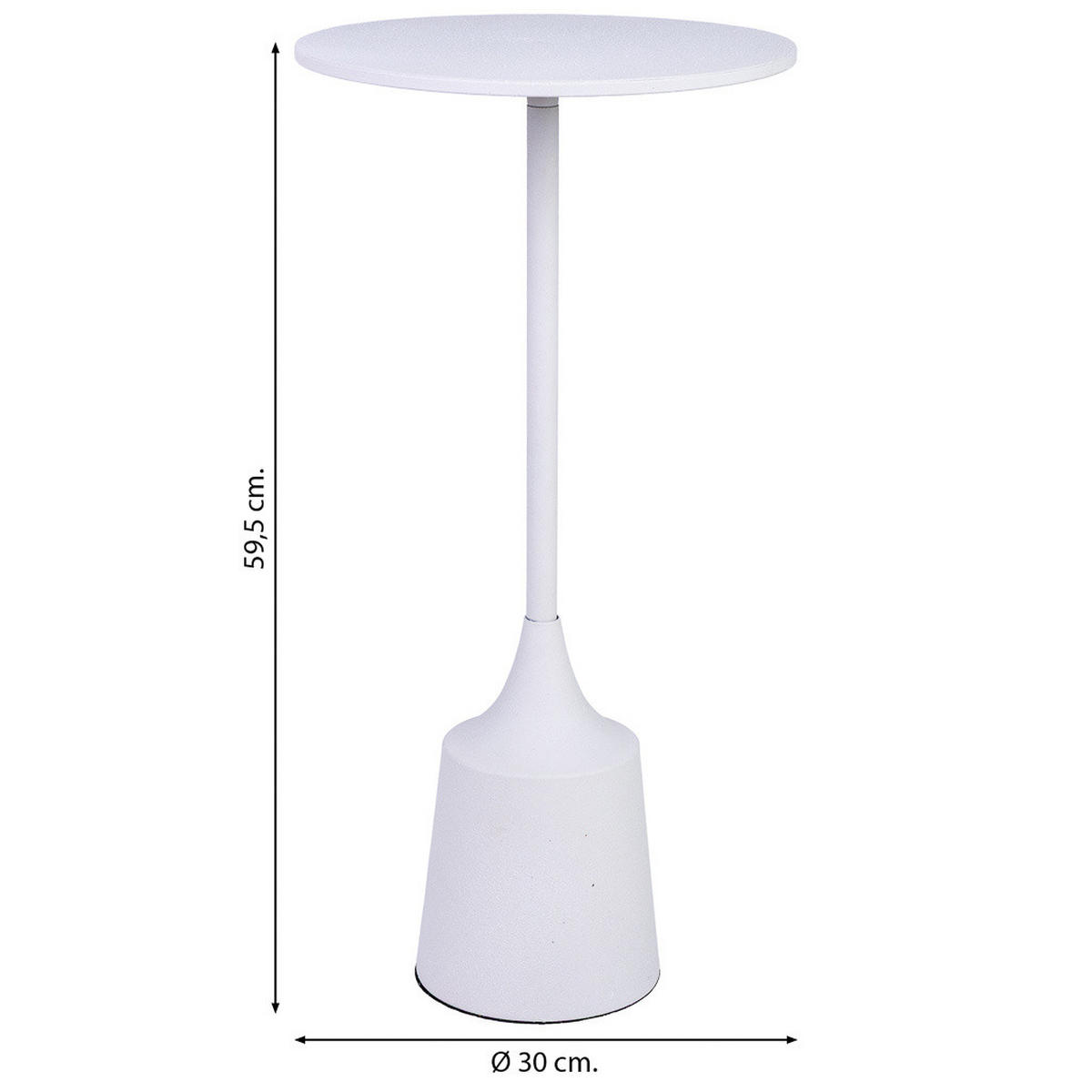 TISCH aus Metall, weiß, 30x60cm - Weiß, Metall (30/30/59.5cm) - Wanderlust