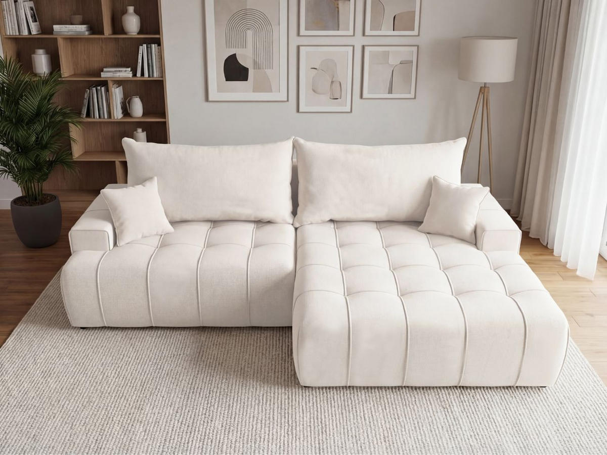 ECKSOFA Tulio Creme Rechts - Creme, Holz/Textil (165/270cm) - Graingold