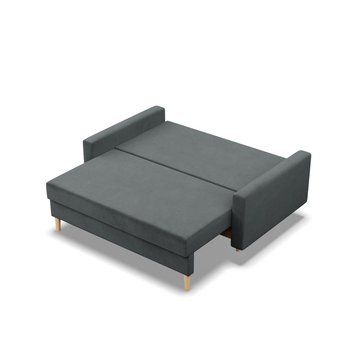 SOFA 2-SITZER MIT SCHLAFFUNKTION BLANK, Dunkelgrau - Schieferfarben, Textil (152/88/92cm)