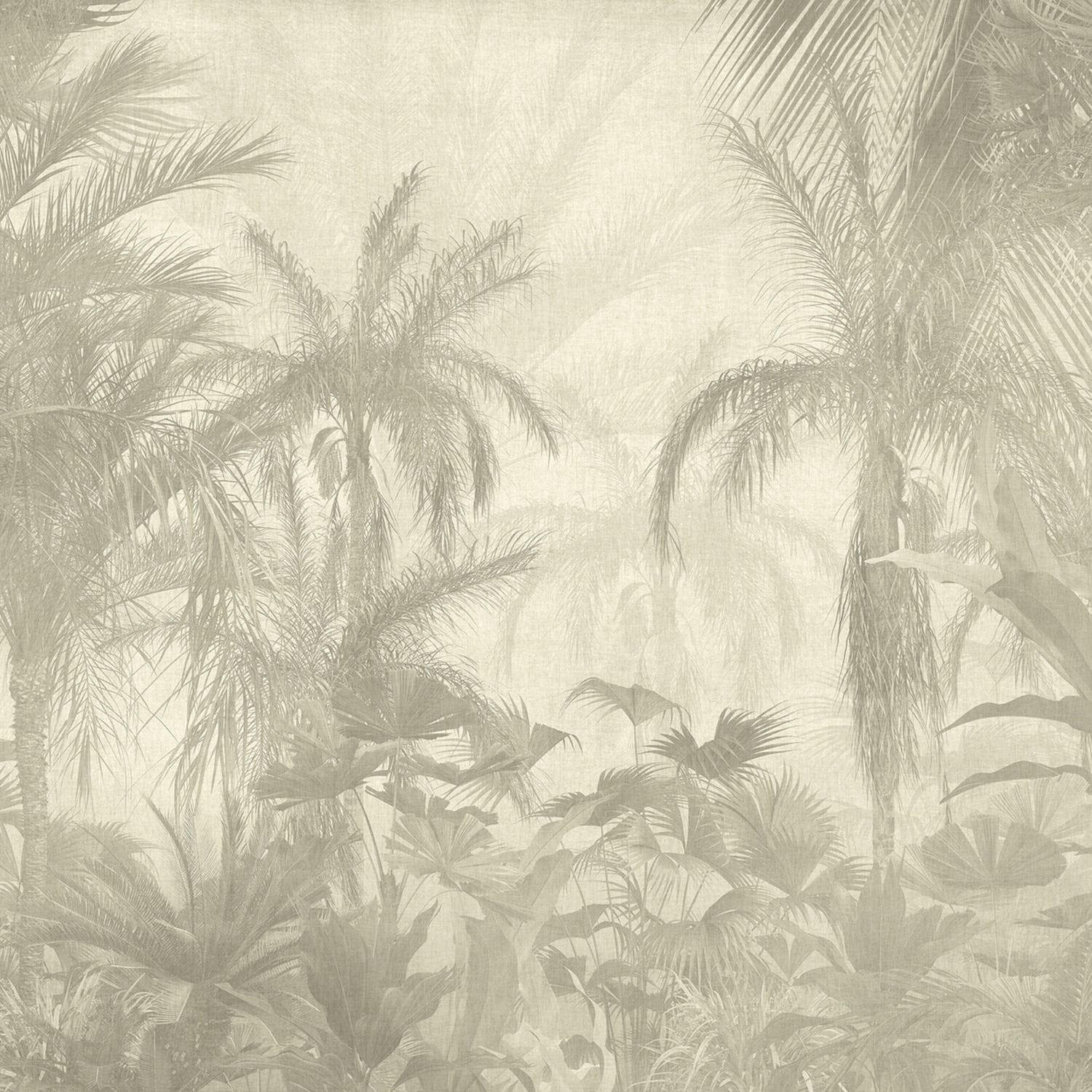 FOTOTAPETE Dschungelmuster 424 x 280 cm - Grau, Papier (424/280cm) - Sanders & Sanders