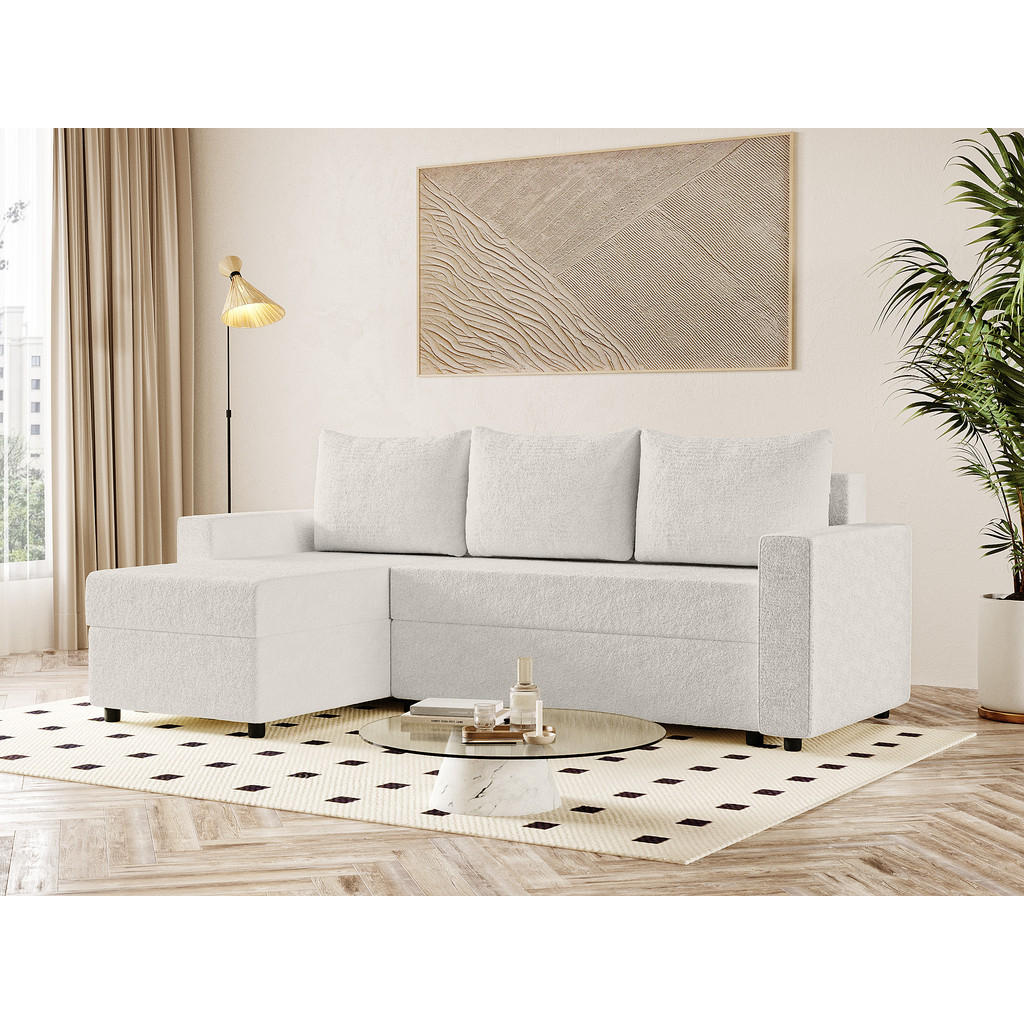 Thumbnail - Fedve Ecksofa, Weiß, Textil, L-Form,L-Form, 230x146 cm, Wohnzimmer, Sofas & Couches, Wohnlandschaften, Ecksofas