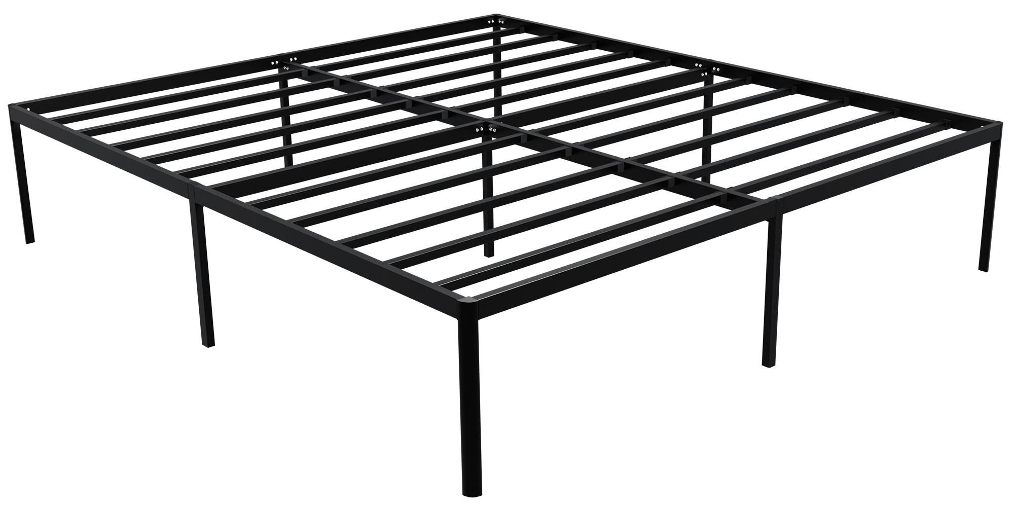 METALLBETT Rukim Metall Schwarz Bett 200x200 - Schwarz, Metall - DELUKE