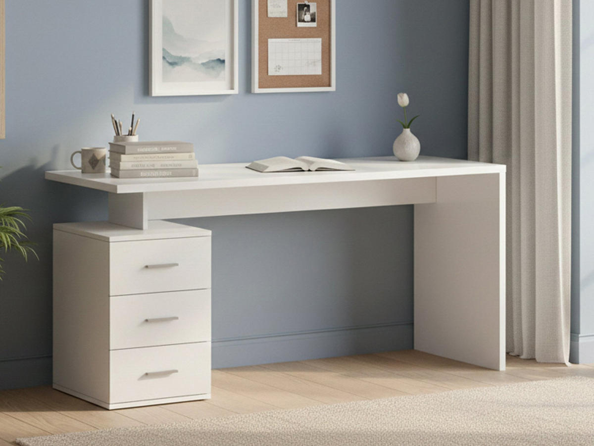 SCHREIBTISCH Weiß 60/160/75 cm - Weiß, Holzwerkstoff (60/160/75cm) - DMORA