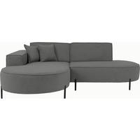 ECKSOFA Hana Loft 3-Sitzer Ecke Links, Boucle, Grau 241/80/168 cm - Schwarz/Grau, Textil/Metall (241/168cm) - WFL GROUP