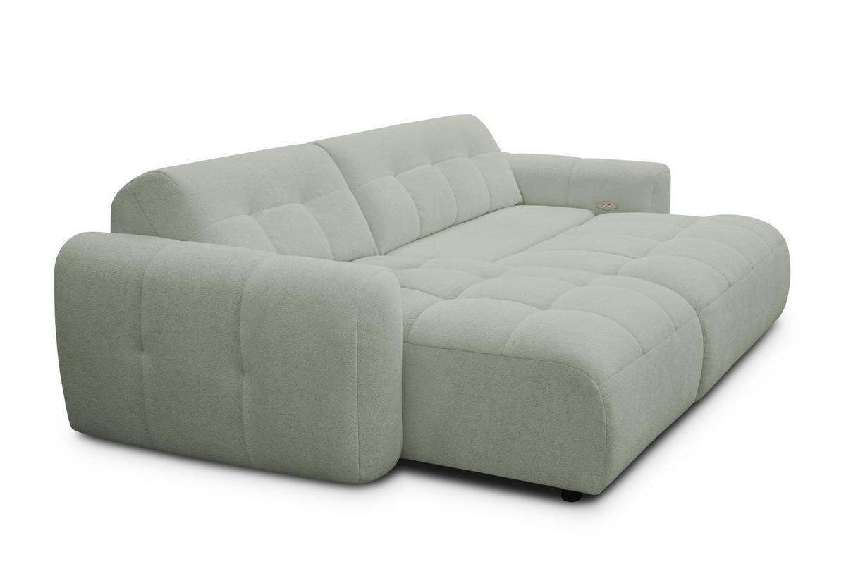 ECKSOFA LUMERO 4-Sitzer LINKS, hellgrün - Schwarz/Hellgrün, Holz/Textil (275/166cm) - Courtois Laville