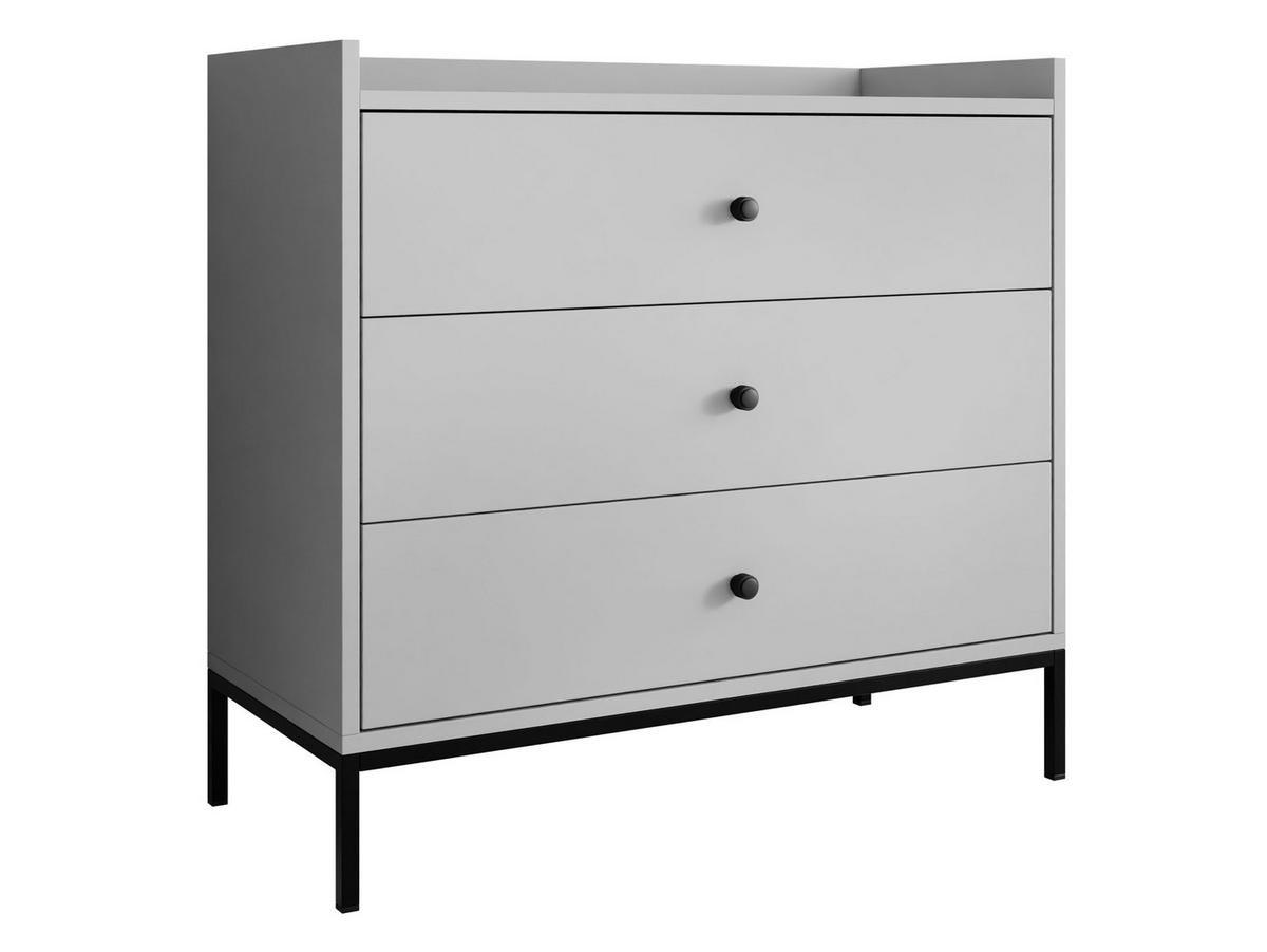 KOMMODE Tokirot 3SZ - Schwarz/Grau, Holzwerkstoff/Kunststoff (80/80/40cm) - MIRJAN24