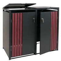 2ER-MÜLLTONNENVERKLEIDUNG Anthrazit, Dunkelbraun - Anthrazit/Dunkelbraun, Metall (132/122/84cm) - MCW