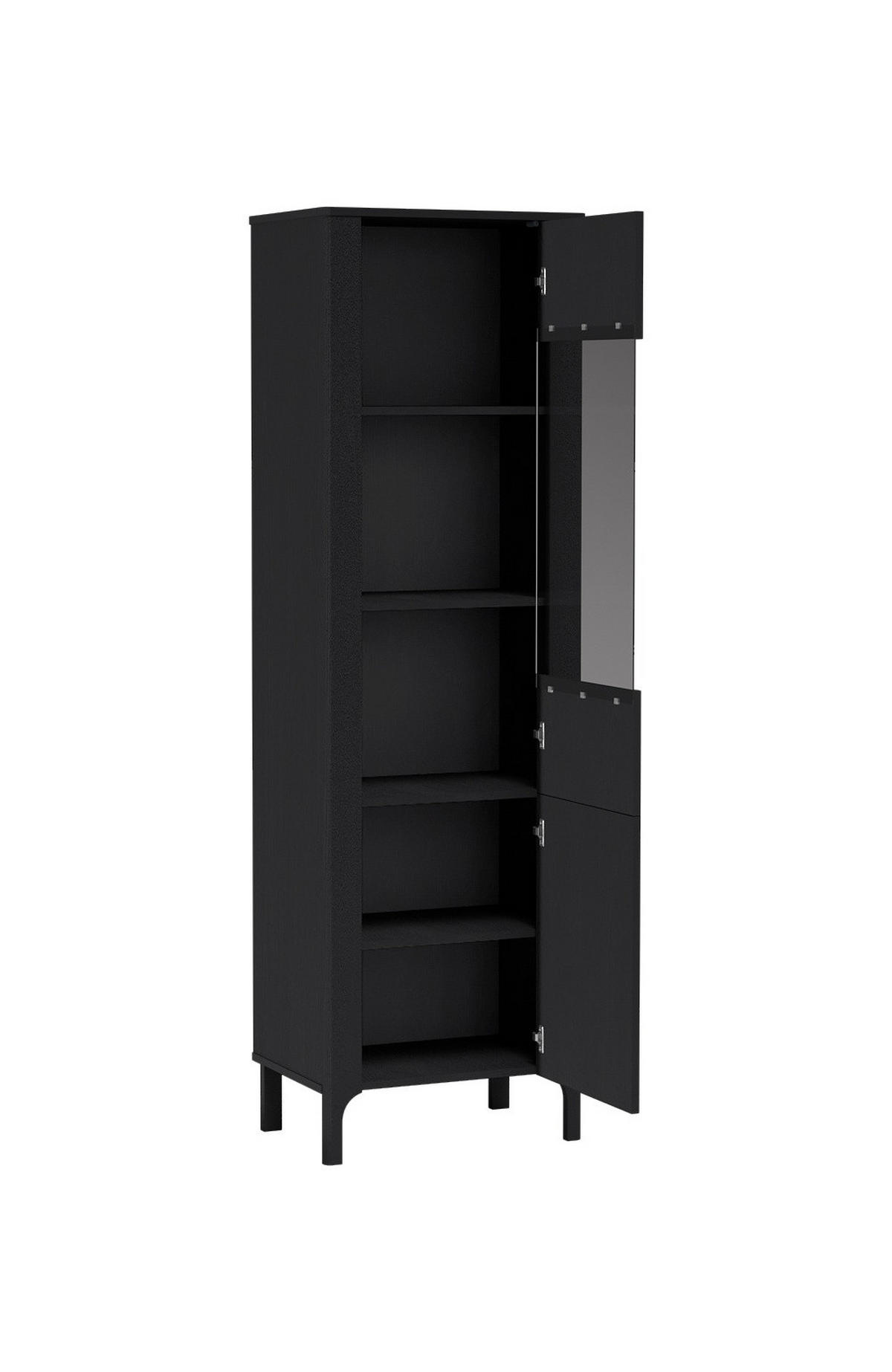 VITRINE Malumi MM-4 Schwarz Paintflow - Schwarz, Holzwerkstoff (60/197/40.5cm)