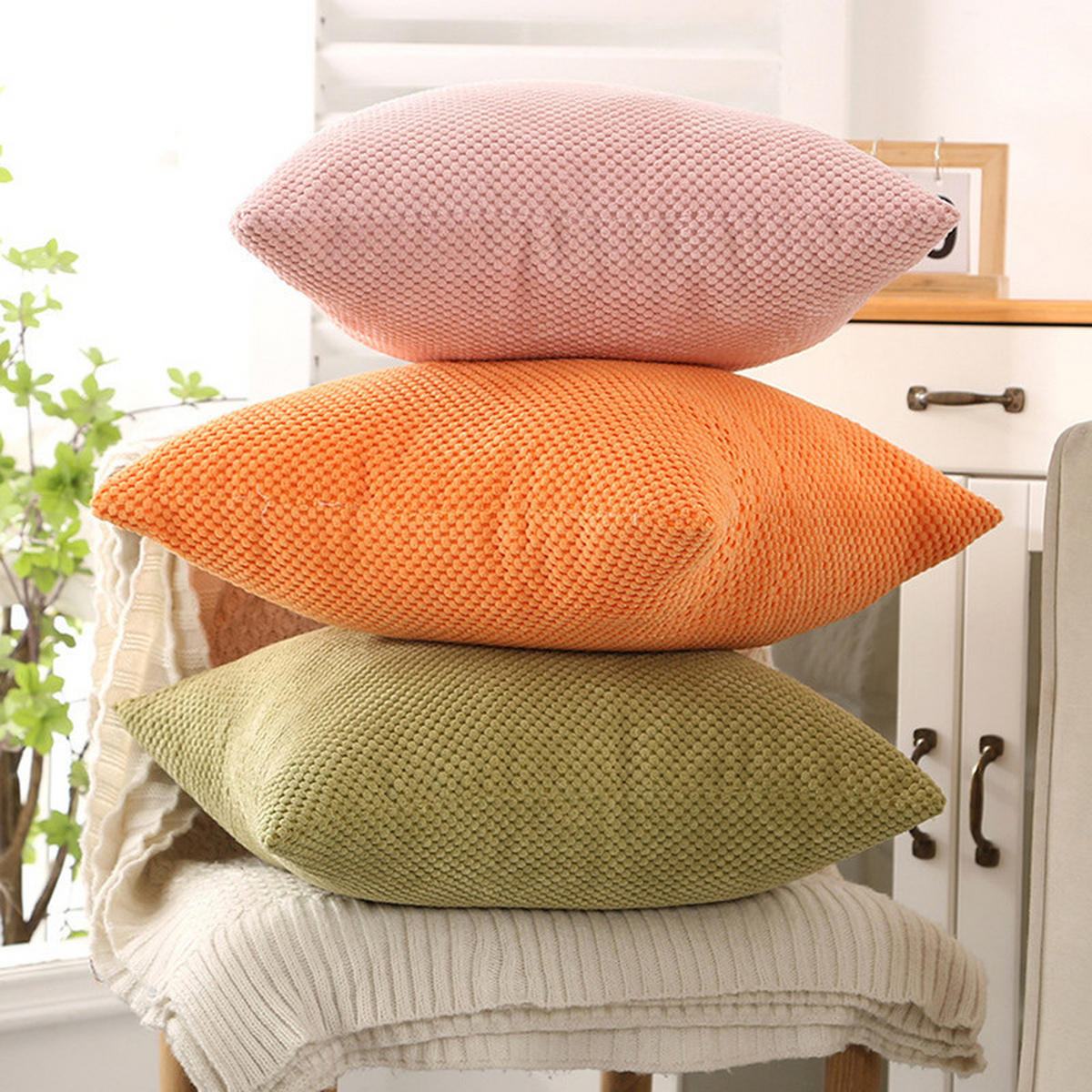 KISSENHÜLLE 45*45cm,2 Artikel - Pink, Textil (45/45cm) - OBOSOE