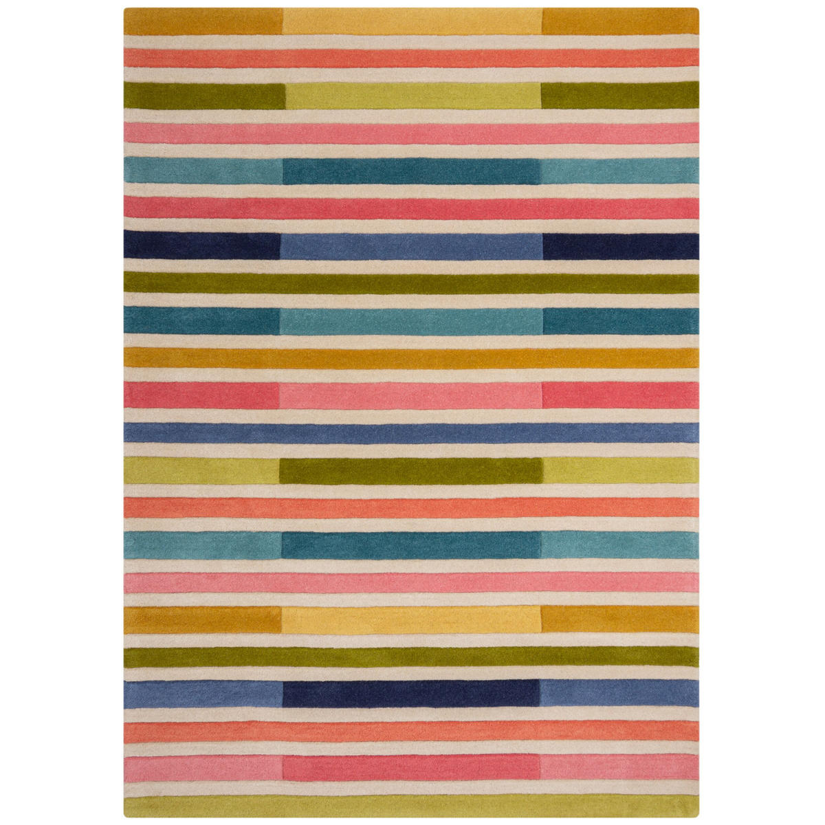 WOLLTEPPICH Streifendesign DERWENT GEMMA, Multi 120x170 cm - Multicolor, Textil (120/170cm) - KADIMA DESIGN