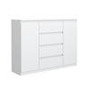 KOMMODE NUDO 138,5/101,5/39cm mit 4 Schubladen 2 Türen Weiß - Weiß, Holzwerkstoff (138.5/101.5/39cm) - MASSENO