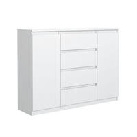 KOMMODE NUDO 120/101,5/39cm mit 4 Schubladen 2 Türen Weiß - Weiß, Holzwerkstoff (120/101.5/39cm) - MASSENO