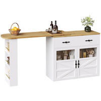 BARTISCH Ausziehbar 360° Drehbar Kücheninsel Stauraum Weiß - Weiß, Holzwerkstoff (39/138/104cm) - FLIEKS