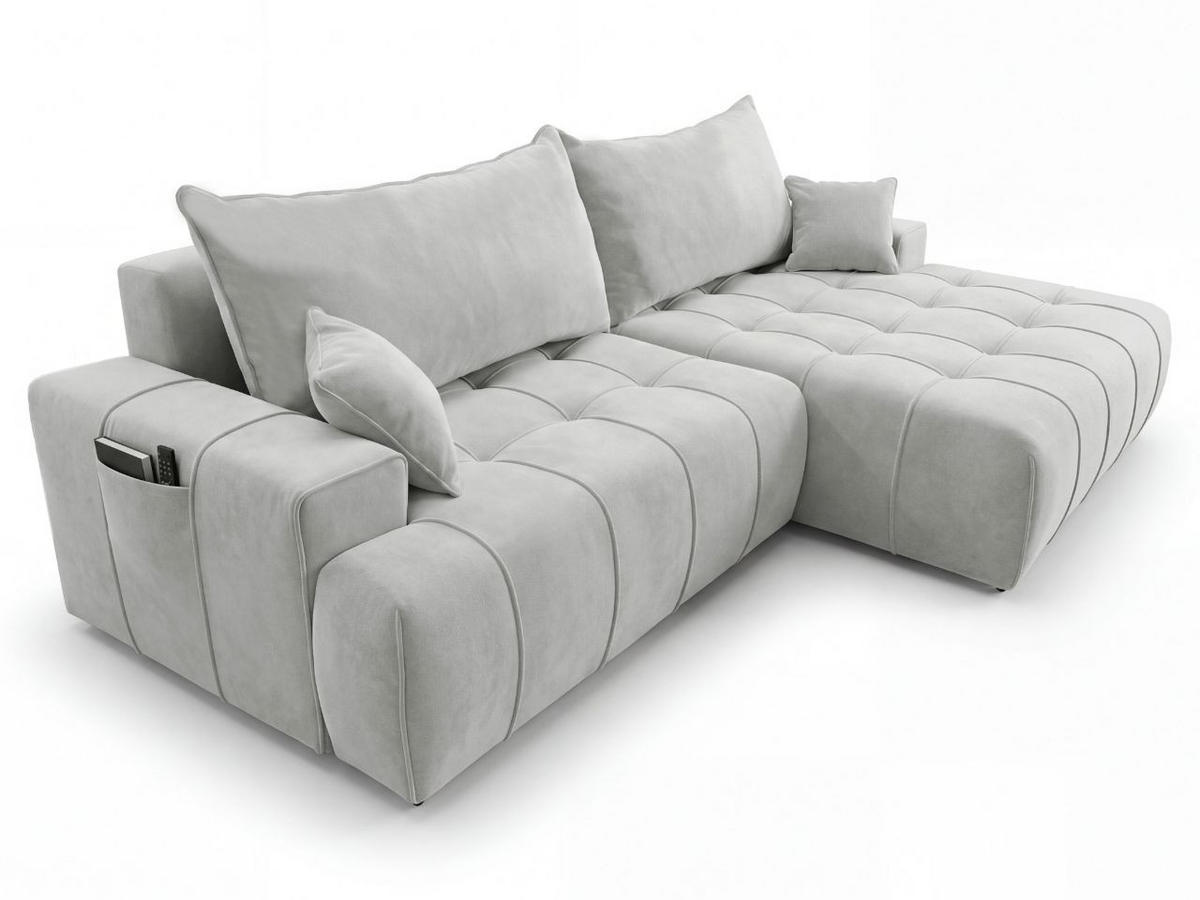 ECKSOFA Tulio Grau Rechts - Grau, Holz/Textil (165/270cm) - Graingold