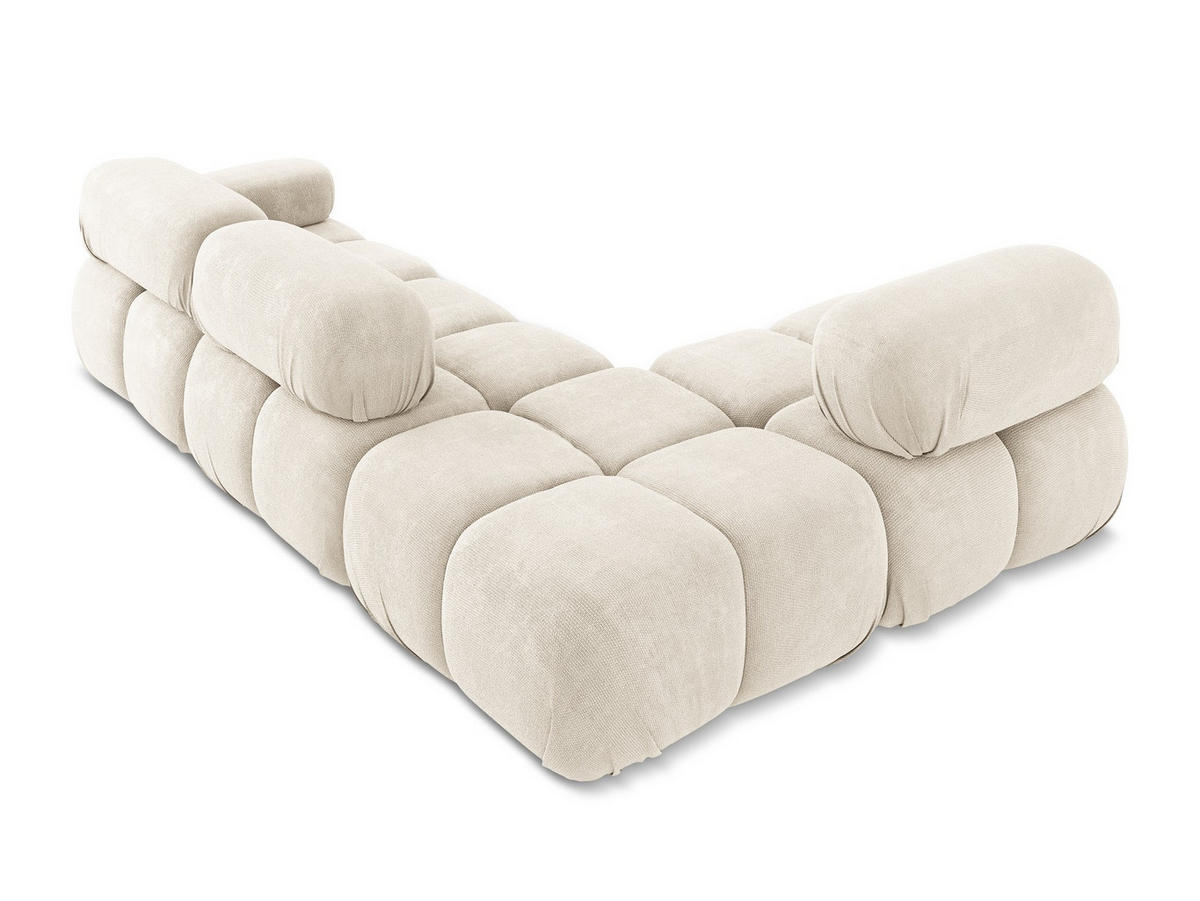 ECKSOFA Links Chenille Stoff Beige - Beige/Creme, Kunststoff/Textil (190/285cm) - Makamii