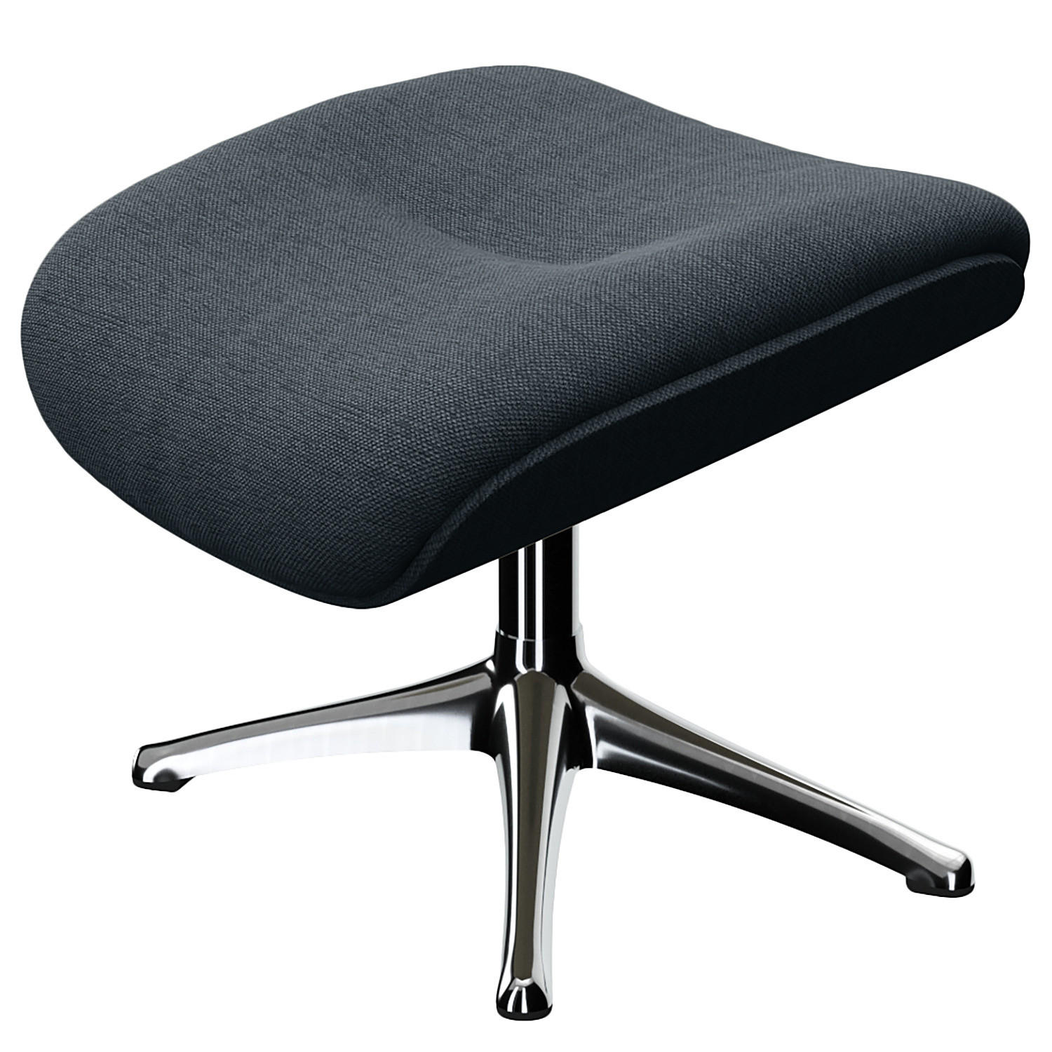 POLSTERHOCKER - Chromfarben/Grau, Textil/Metall (44/39/49cm) - home24