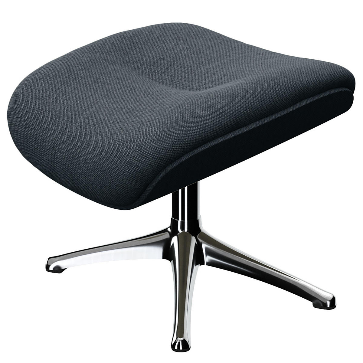 POLSTERHOCKER - Chromfarben/Grau, Textil/Metall (44/39/49cm) - home24