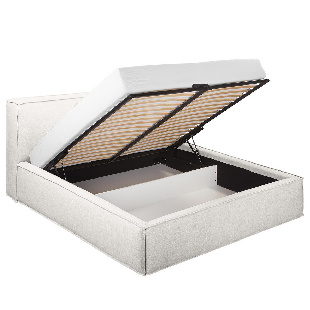 POLSTERBETT - Weiß, Textil (180/200cm) - home24