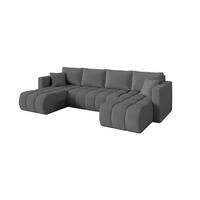 SEDACÍ SOUPRAVA DO U s funkcí spaní a úložným prostorem GARD-U 300x146x85 šedá bouclé - šedá/černá, kompozitní dřevo/textil (300/85/146cm) - ALTDECOR