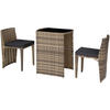 RATTANSET Hamburg,zusammenschiebbar,natur - Naturfarben, Kunststoff - tectake