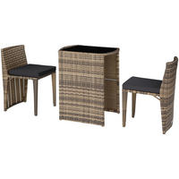 RATTANSET Hamburg,zusammenschiebbar,natur - Naturfarben, Kunststoff - tectake