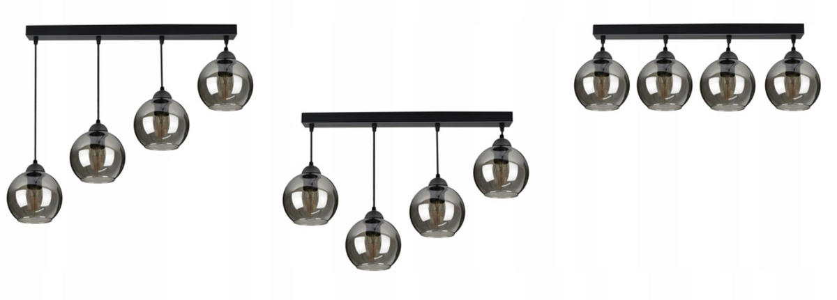 PENDELLEUCHTE HAGEN - Schwarz, Glas/Metall (15/70/100cm) - kiki design