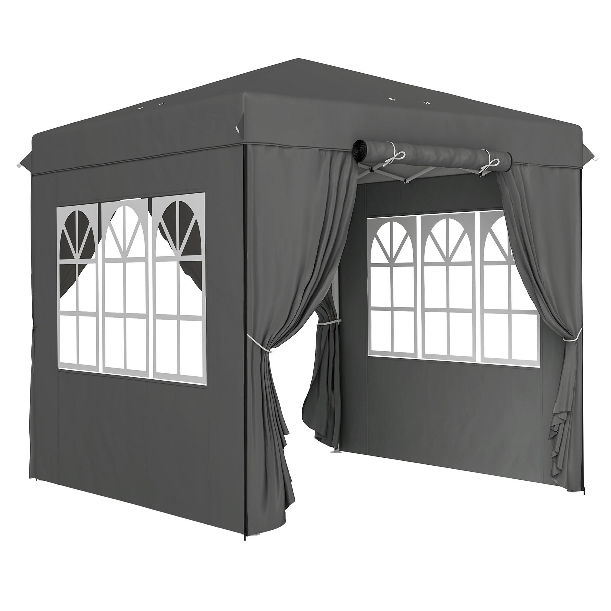 PAVILLON Pop-up Faltpavillon Dunkelgrau 2,5x2,5 m - Grau, Metall (250/268/250cm) - ComfortXL