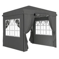 PAVILLON Pop-up Faltpavillon Dunkelgrau 2,5x2,5 m - Grau, Metall (250/268/250cm) - ComfortXL