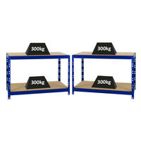 WERKBANK Tiger 2er-Set mit 2x 300 kg pro Fachboden 90x140x60 cm Blau - Blau, Metall (280/90/60cm) - PROREGAL
