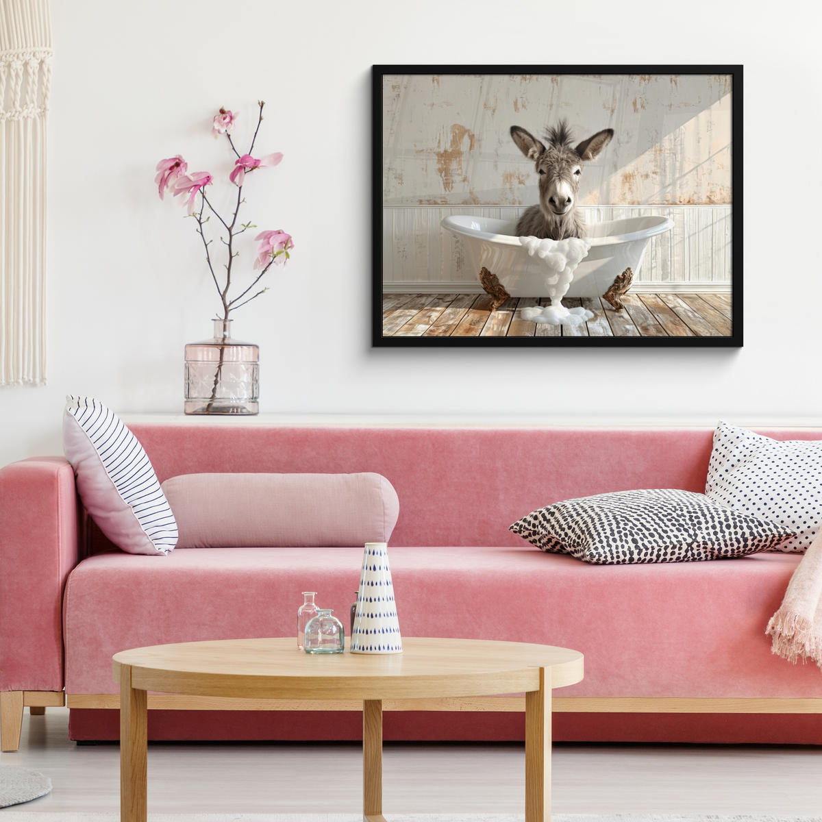 ZARÁMOVANÝ PLAGÁT Osol - Zvieratá - Vaňa - Pena 80x60 cm - biela, papier (80/60cm) - MuchoWow