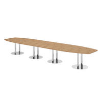 KONFERENZTISCH XXL KT52 130/520/74 cm in Wildeiche/Chromsäulen - Wildeiche/Chromfarben, Holzwerkstoff (130/520/74cm) - bümö