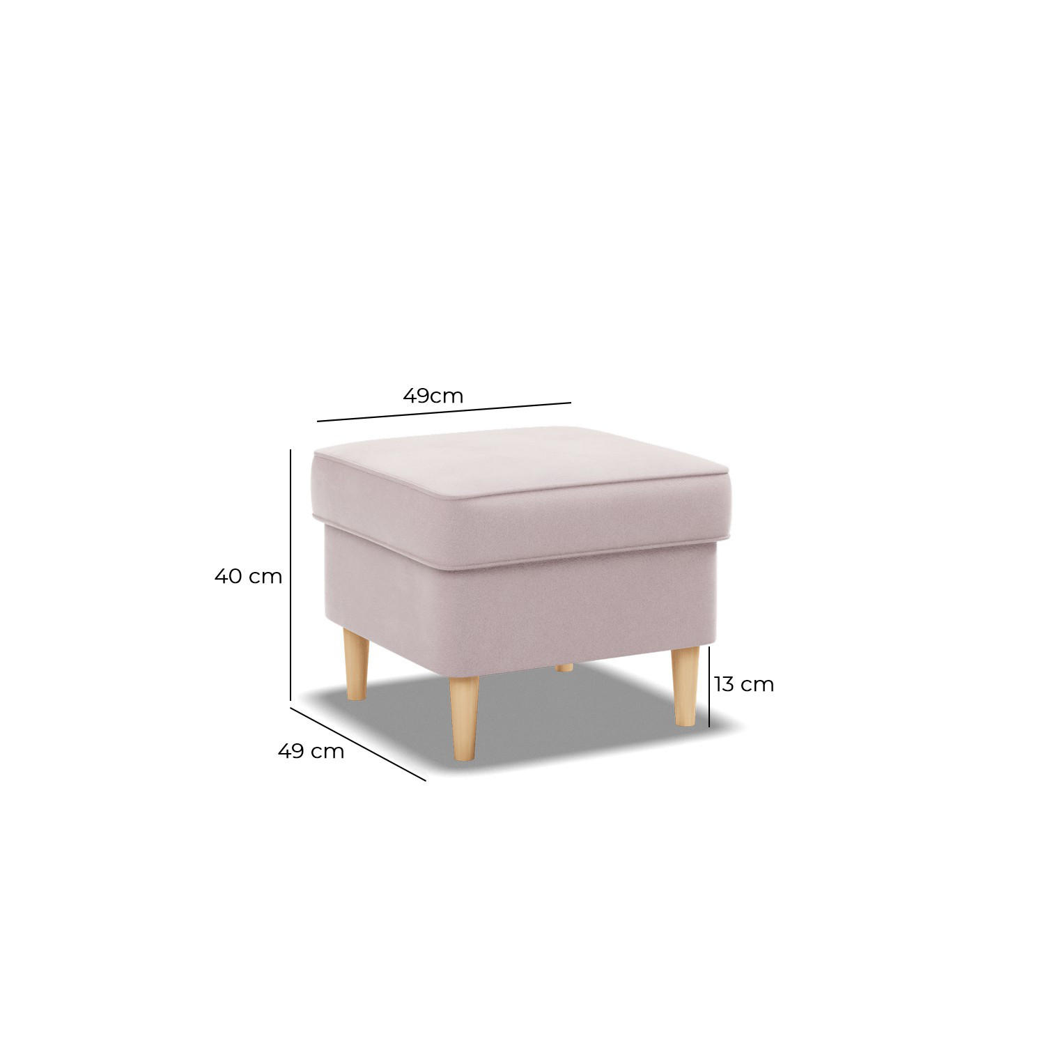 Thumbnail - Xxxl Fusshocker, Pink, Textil, 49x40x49 cm, Wohnzimmer, Hocker, Sitzhocker