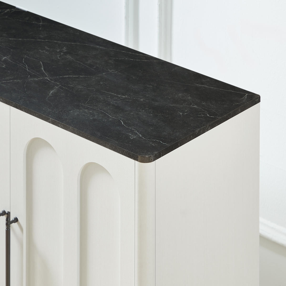 SIDEBOARD Weiß/Schwarz 160/40/80 cm - Weiß, Holzwerkstoff (160/80/40cm) - PANGIVO