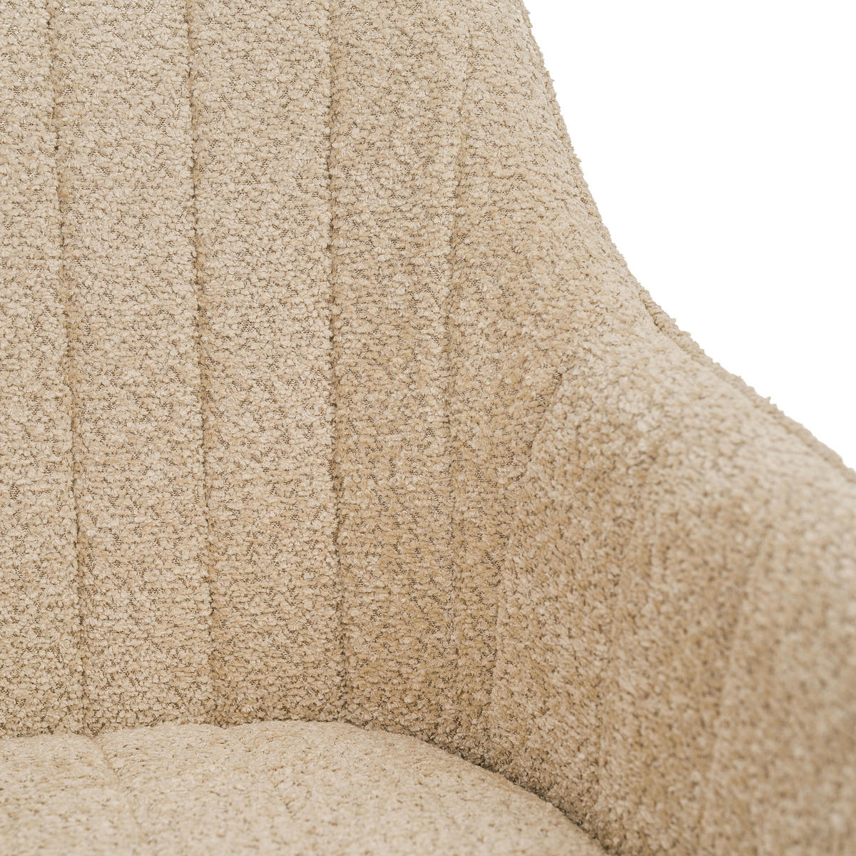 STUHL PIANO drehbar gepolsterter mit Steppung - hellbeige - Boucle - Beige/Schwarz, Textil/Metall (59/88/61cm) - NEW HOME