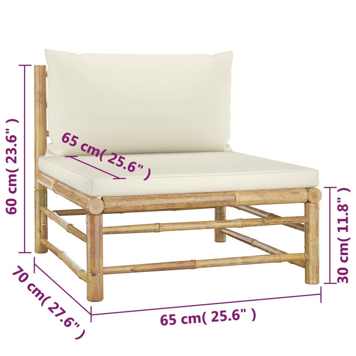 GARTENSET Requa 4-teilig - Weiß, Naturmaterialien - Nettlife