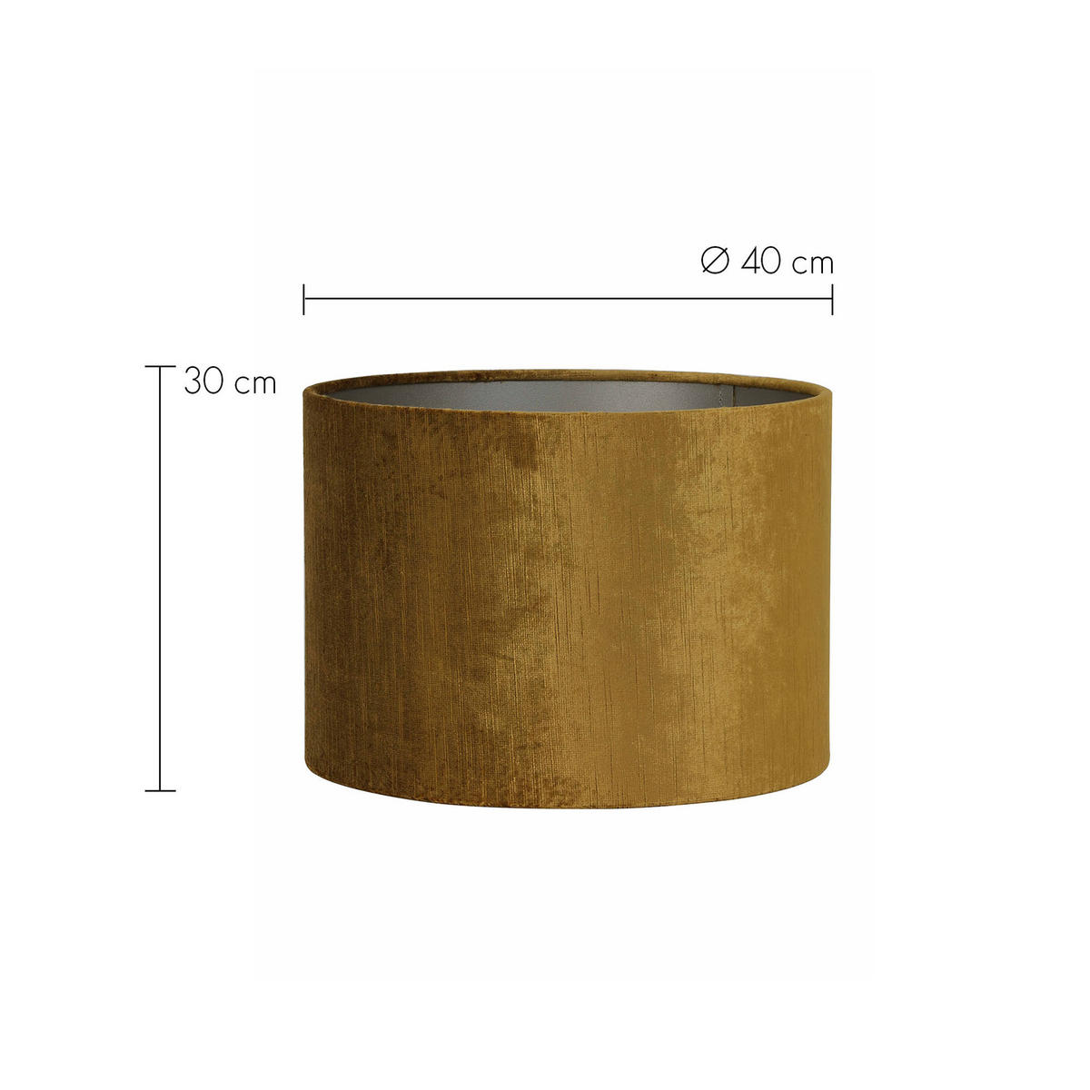 LAMPENSCHIRM Edelstein Gold Ø40/30 cm - Goldfarben, Textil (40/40/30cm) - Light & Living