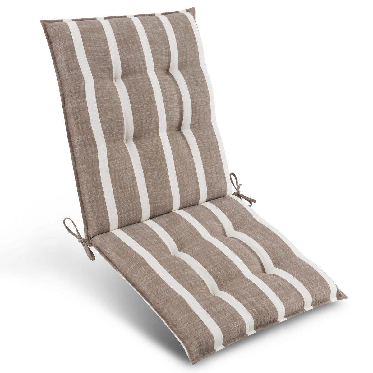 NIEDERLEHNERAUFLAGE Sun-NL 105/50/8cm Beige-Weiß-Gestreift - Multicolor, Textil (50/8/105cm) - Beautissu 